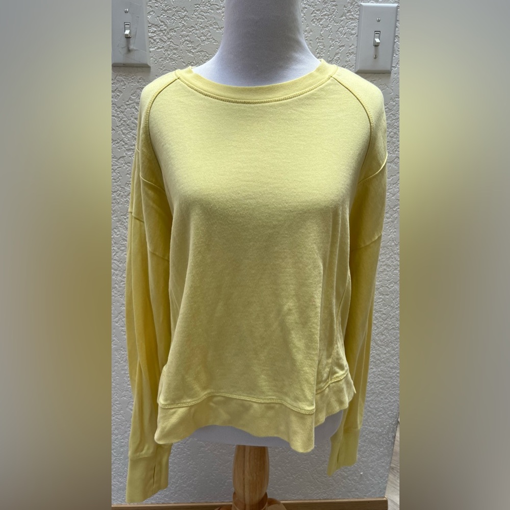 Sweaty Betty Yellow Scoop Neck Light Sweatshirt